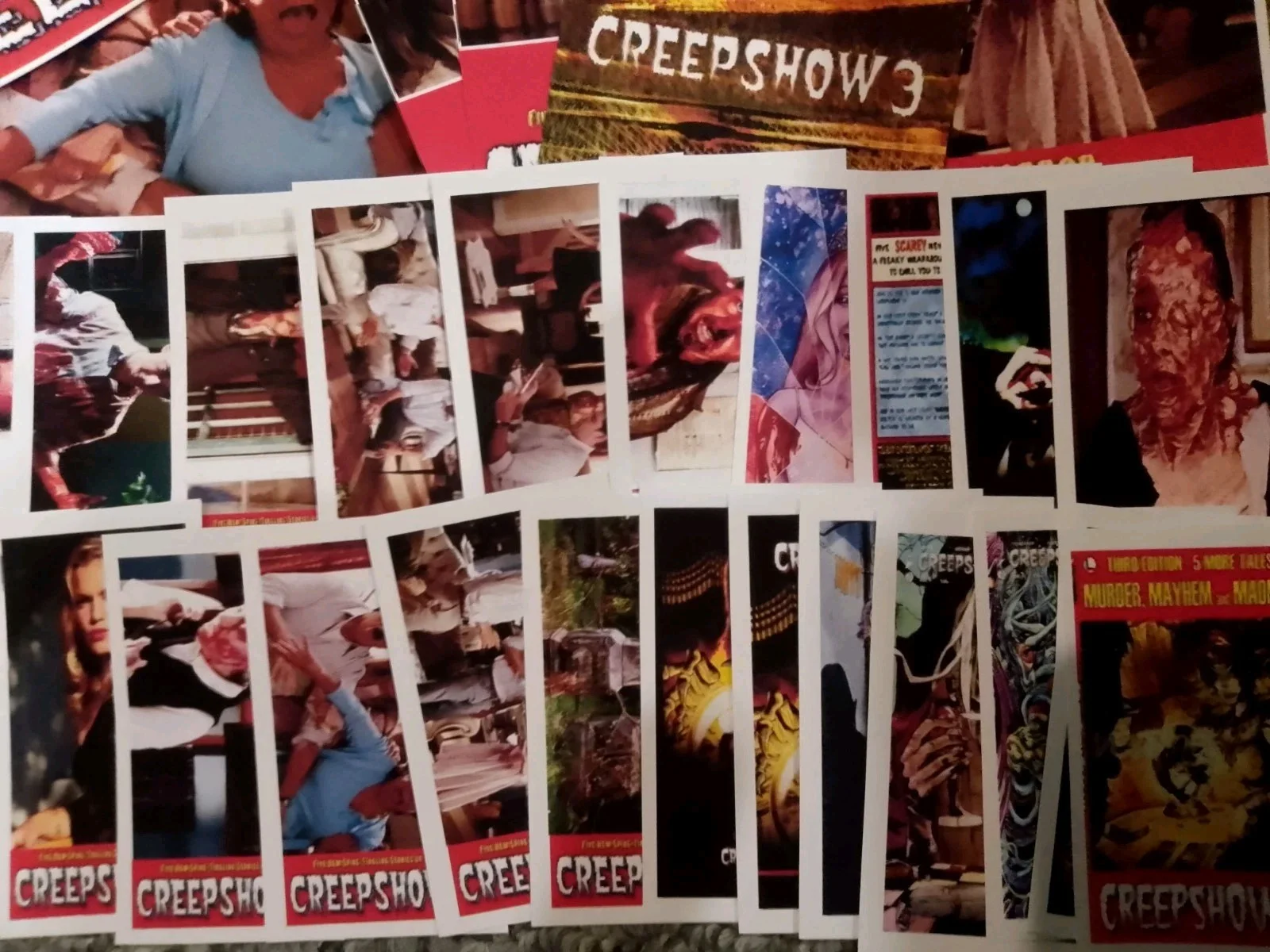 Creepshow 3. 10 Lobby Cards/8 Lobbymarkers/ 34 Mini-cards & box/1 bookmark. new, изображение 3