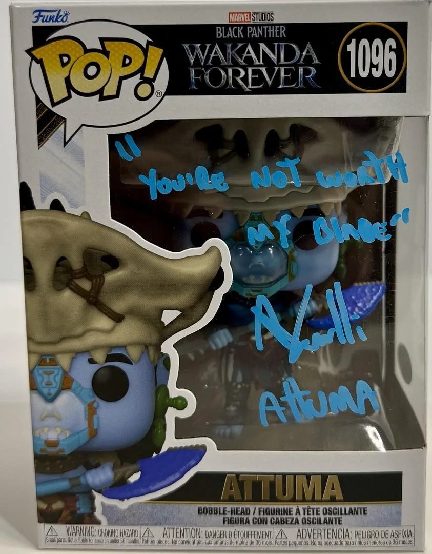 Alex Livinalli Signed Funko #1096 "Attuma" (Black Panther) w/Quote - JSA COA, изображение 2