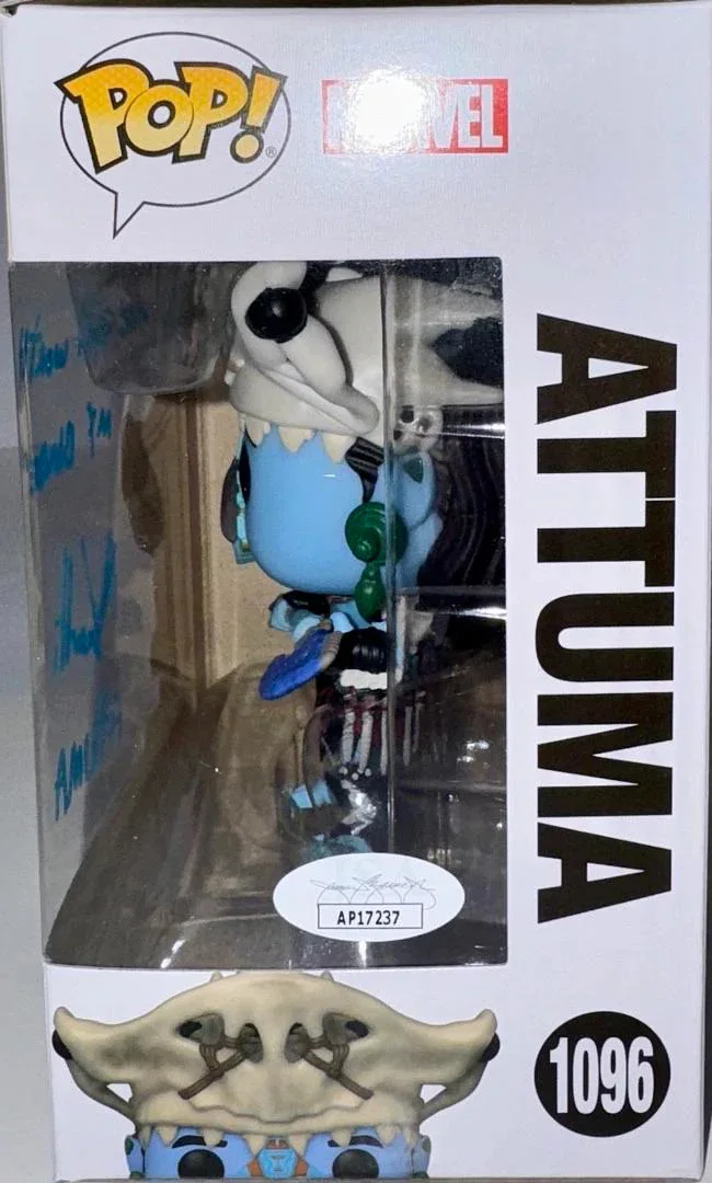 Alex Livinalli Signed Funko #1096 "Attuma" (Black Panther) w/Quote - JSA COA, изображение 3