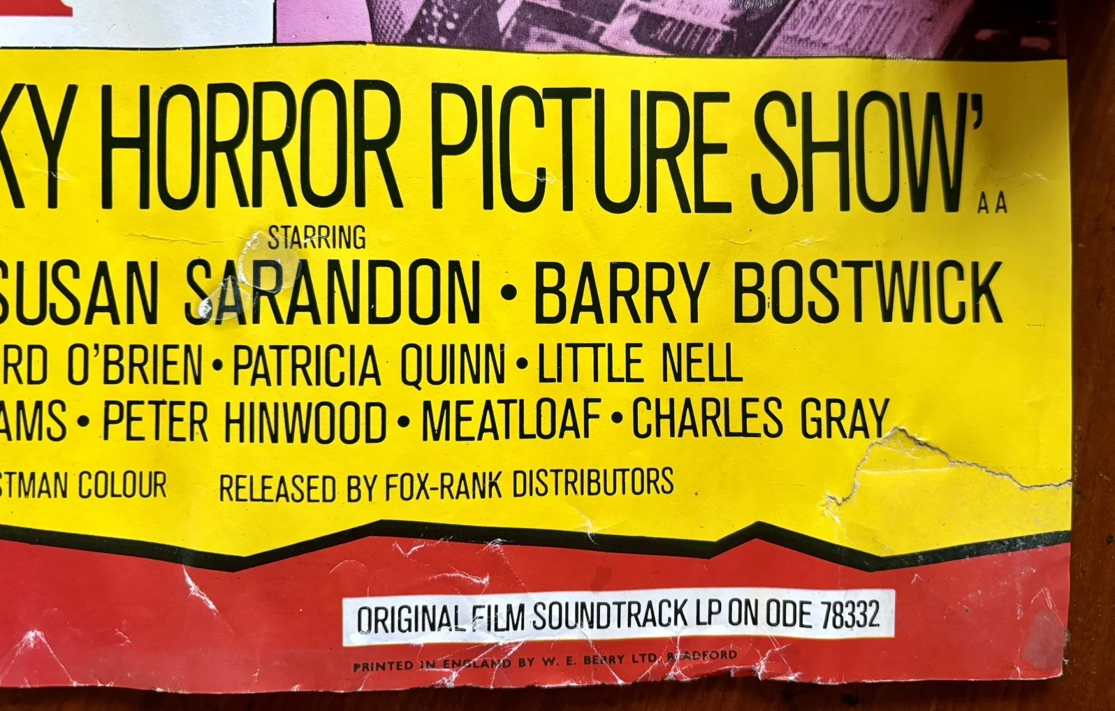 Original 1975 Rocky Horror Picture Show UK poster vintage W.E. Berry film, изображение 2