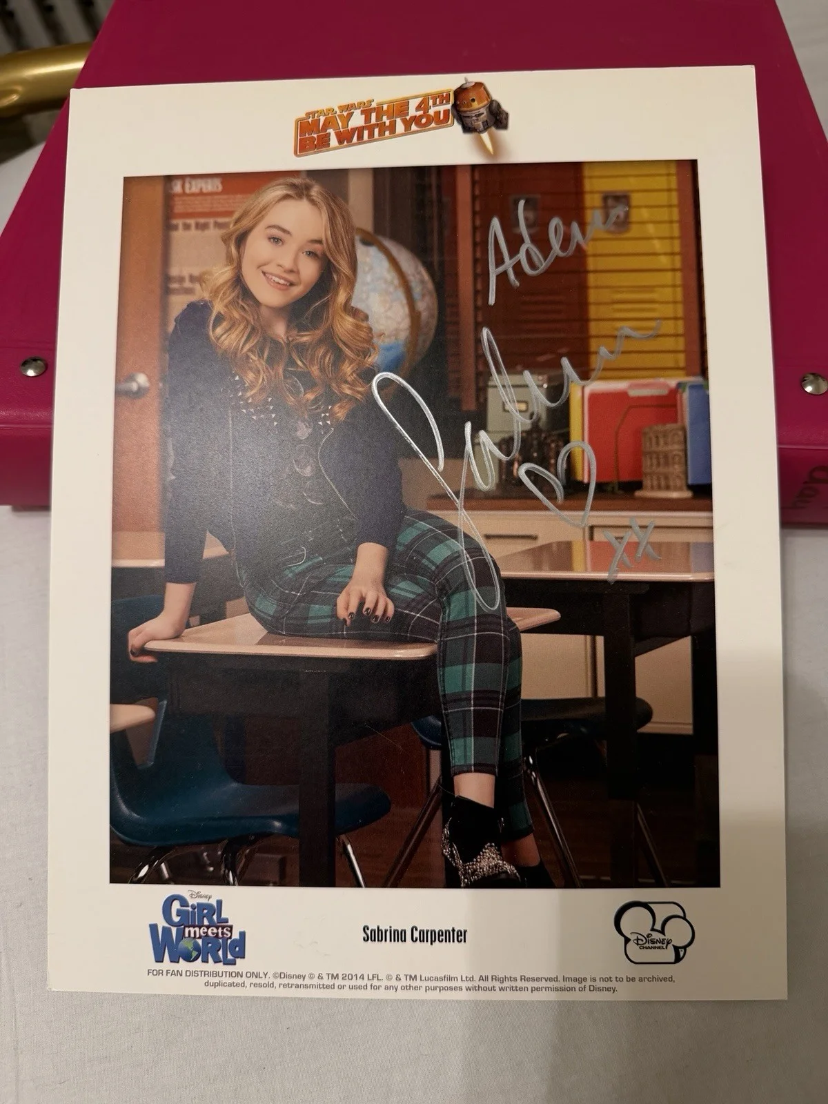 Sabrina Carpenter, Rowan Blanchard — Sabrina Carpenter & Rowan Blanchard Signed Promos Full Signature