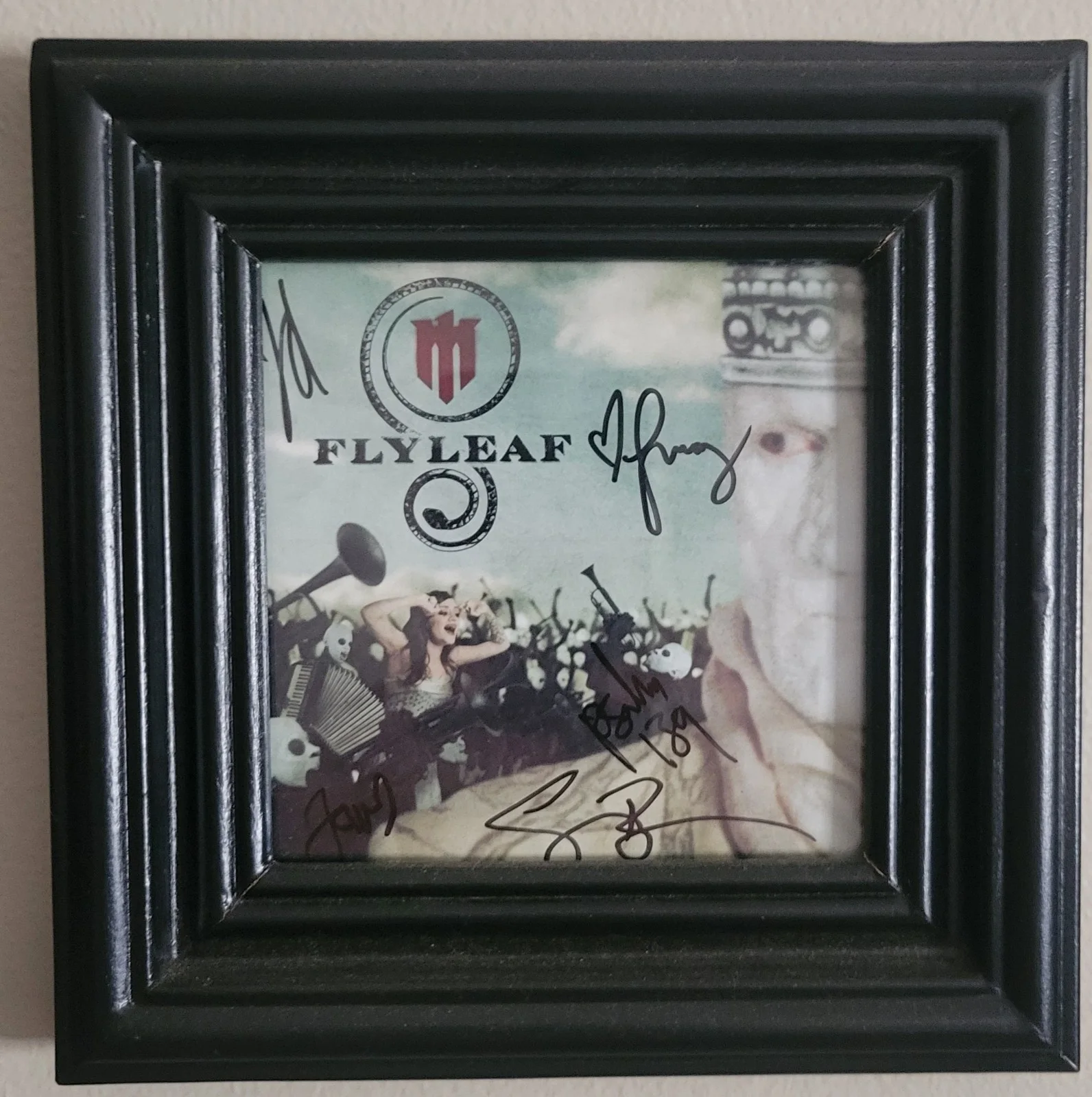 Flyleaf Original Autographed CD Booklets and Framed Posters Lot, image 3