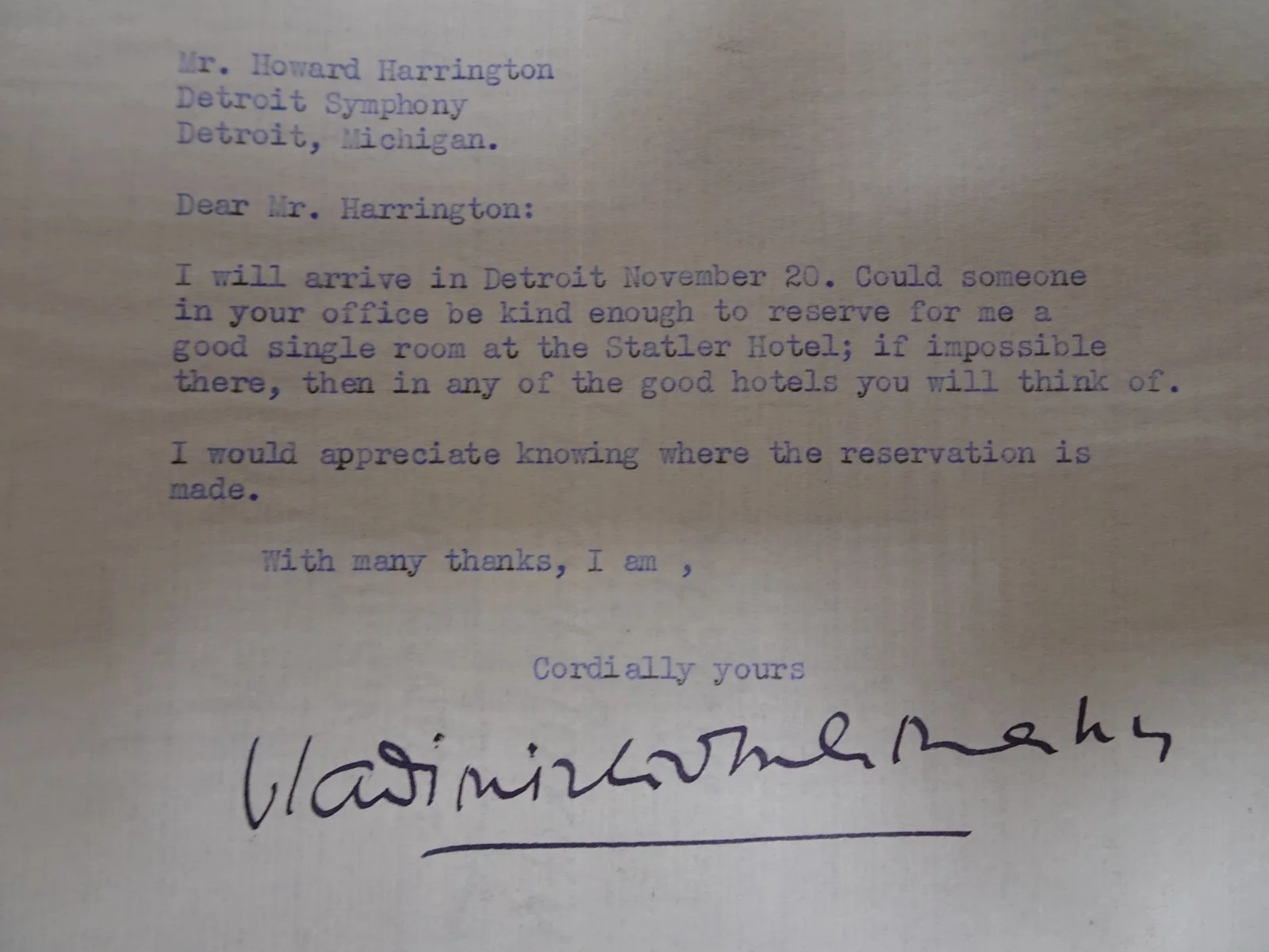 Vladimir Golschmann — Vladimir Golschmann Conductor Autograph Letter Symphony Manager 10/31/1955, изображение 5