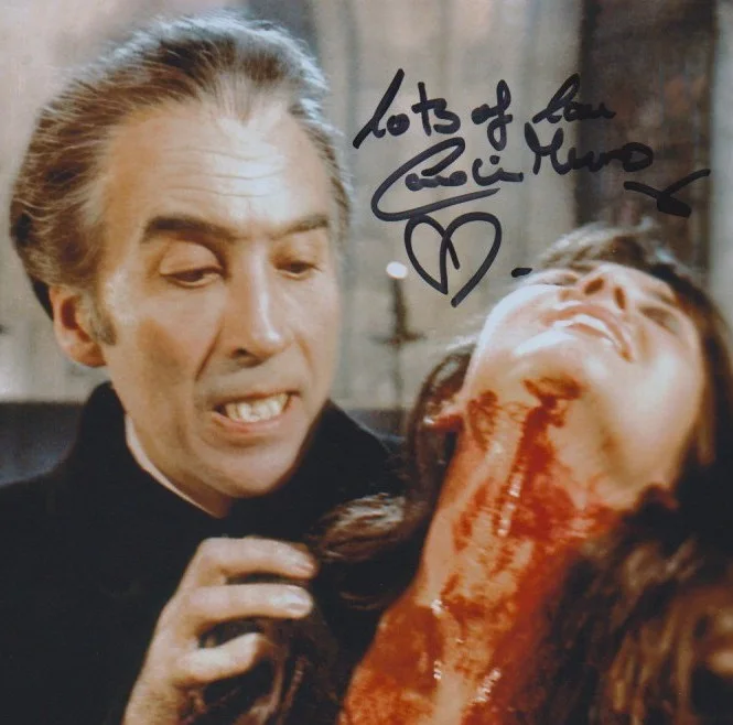 CAROLINE MUNRO signed DRACULA AD 1972 color 8x10 w/ uacc rd coa CHRISTOPHER LEE, image 2