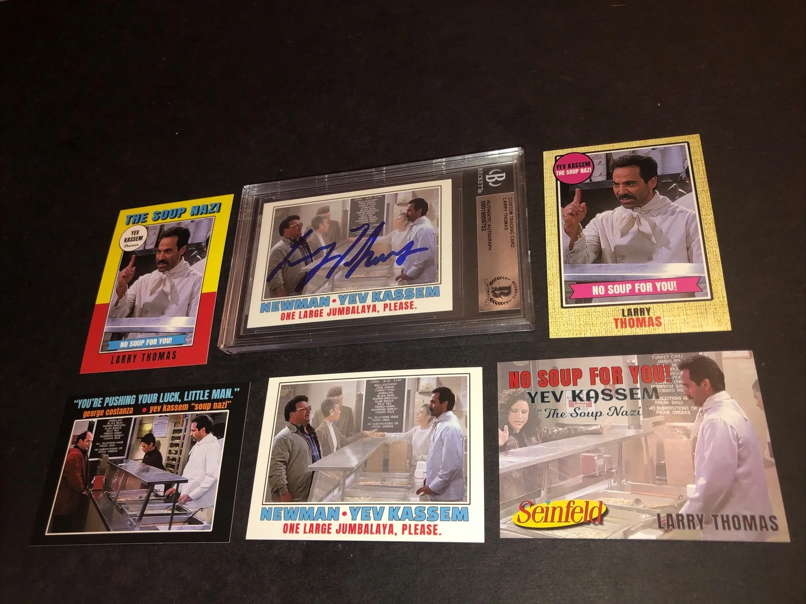 LARRY THOMAS — BECKETT AUTOGRAPHED LARRY THOMAS CUSTOM CARD SEINFELD THE SOUP NAZI *FREE* 752