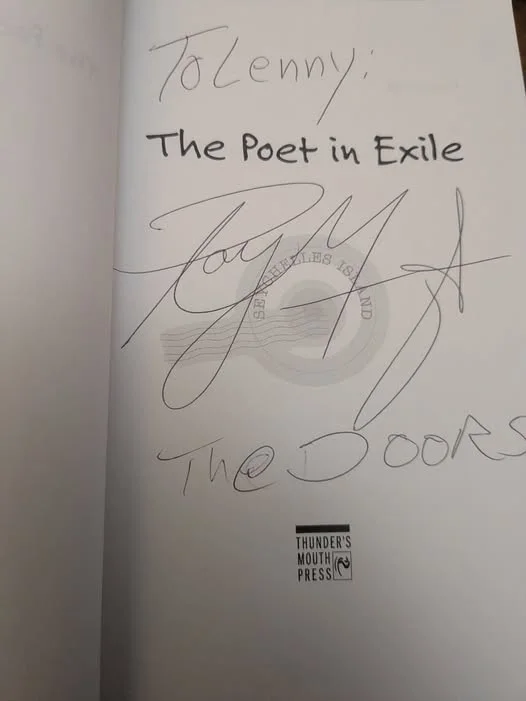 Ray Manzarek SIGNED Book The Poet In Exile ARC & 4 other Rock Classics (C below), изображение 2