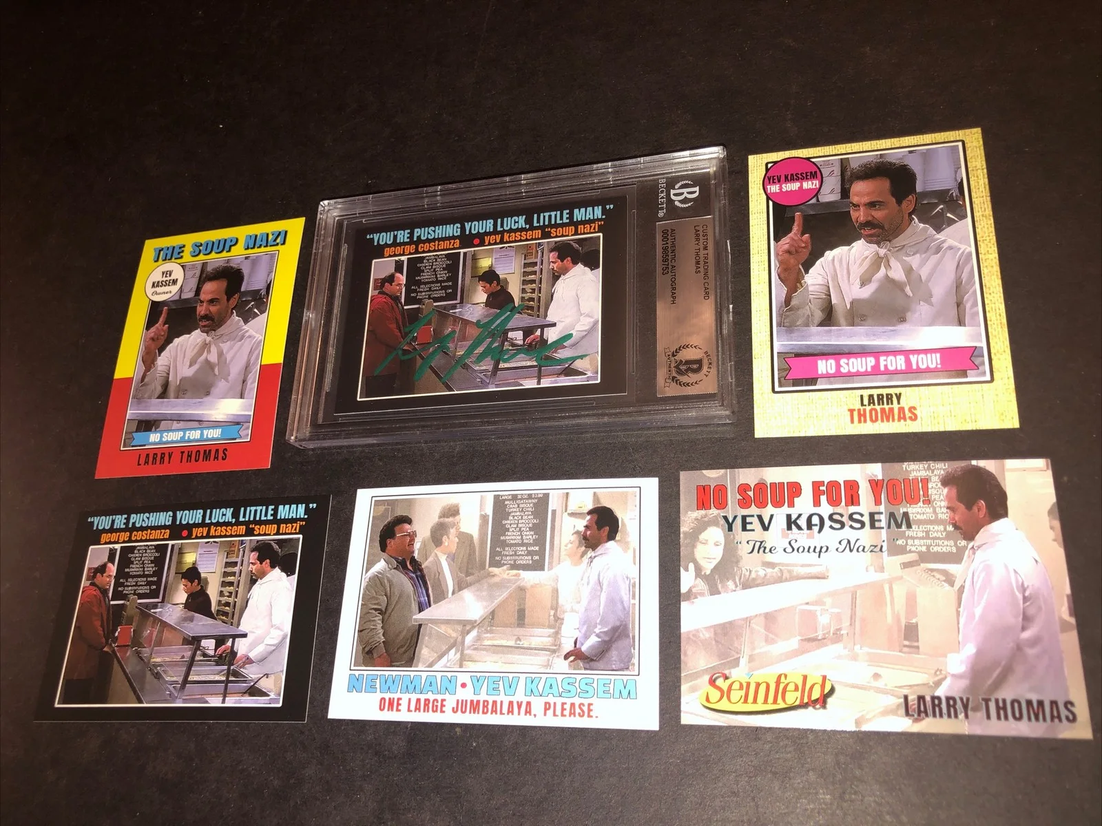 LARRY THOMAS — BECKETT AUTOGRAPHED LARRY THOMAS CUSTOM CARD SEINFELD THE SOUP NAZI *FREE* 753