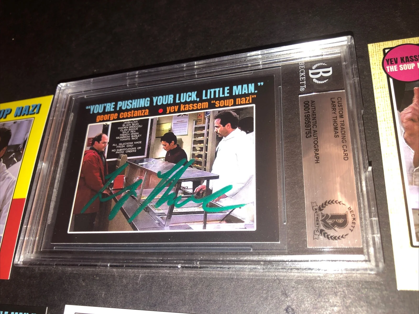 LARRY THOMAS — BECKETT AUTOGRAPHED LARRY THOMAS CUSTOM CARD SEINFELD THE SOUP NAZI *FREE* 753, изображение 2