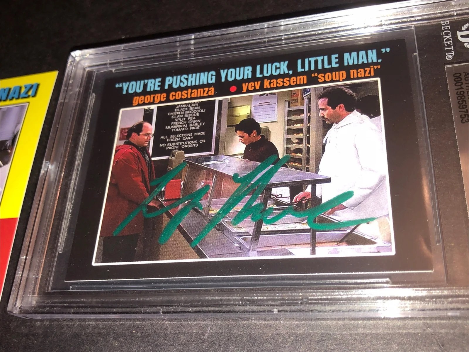 LARRY THOMAS — BECKETT AUTOGRAPHED LARRY THOMAS CUSTOM CARD SEINFELD THE SOUP NAZI *FREE* 753, изображение 3