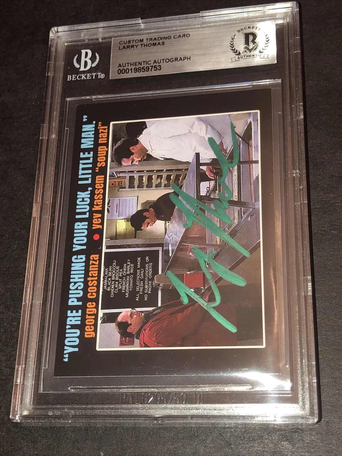 LARRY THOMAS — BECKETT AUTOGRAPHED LARRY THOMAS CUSTOM CARD SEINFELD THE SOUP NAZI *FREE* 753, изображение 4