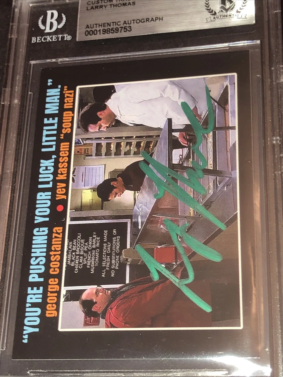 LARRY THOMAS — BECKETT AUTOGRAPHED LARRY THOMAS CUSTOM CARD SEINFELD THE SOUP NAZI *FREE* 753, изображение 5