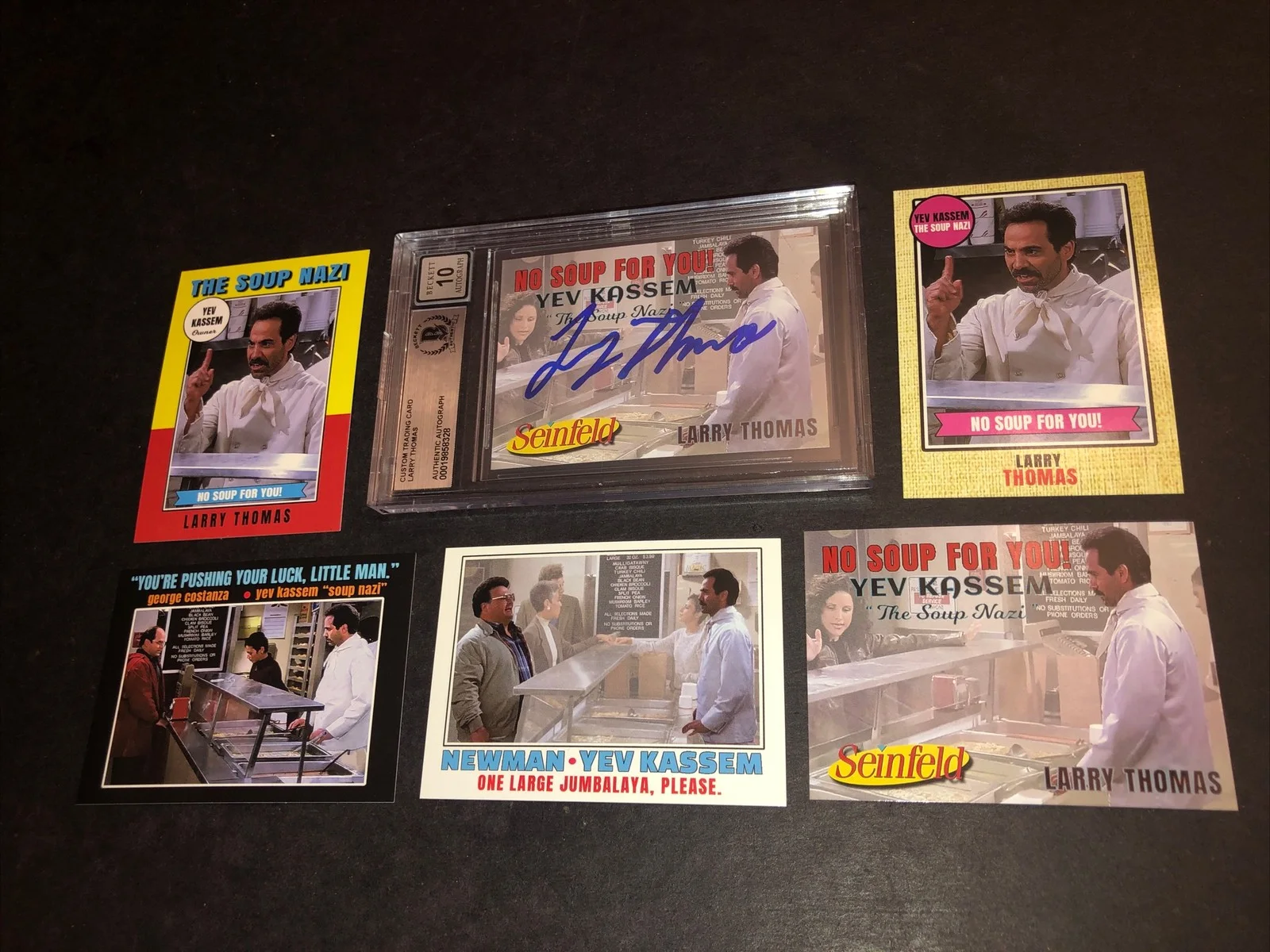 LARRY THOMAS — BECKETT 10 GEM MINT AUTO LARRY THOMAS CUSTOM CARD SEINFELD SOUP NAZI *FREE* 328
