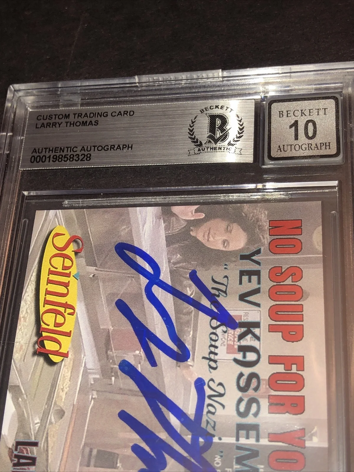 LARRY THOMAS — BECKETT 10 GEM MINT AUTO LARRY THOMAS CUSTOM CARD SEINFELD SOUP NAZI *FREE* 328, image 5