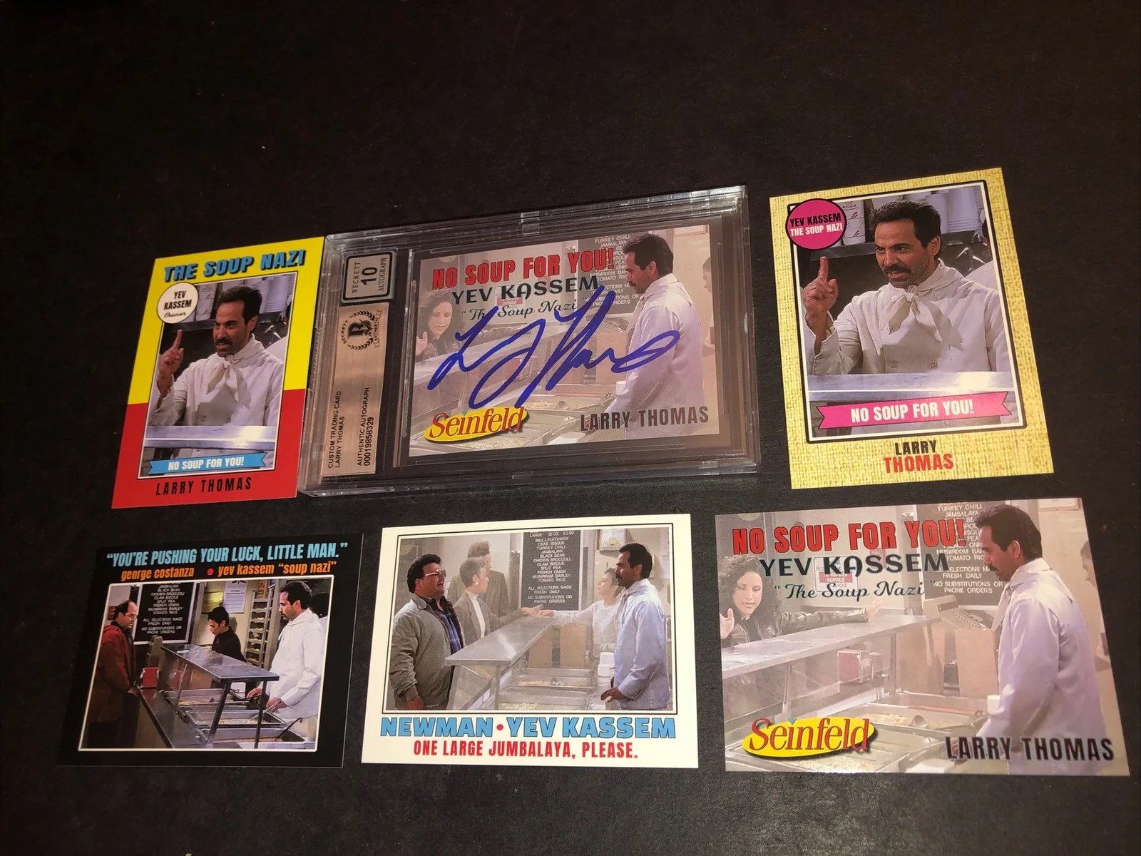 LARRY THOMAS — BECKETT 10 GEM MINT AUTO LARRY THOMAS CUSTOM CARD SEINFELD SOUP NAZI *FREE* 329