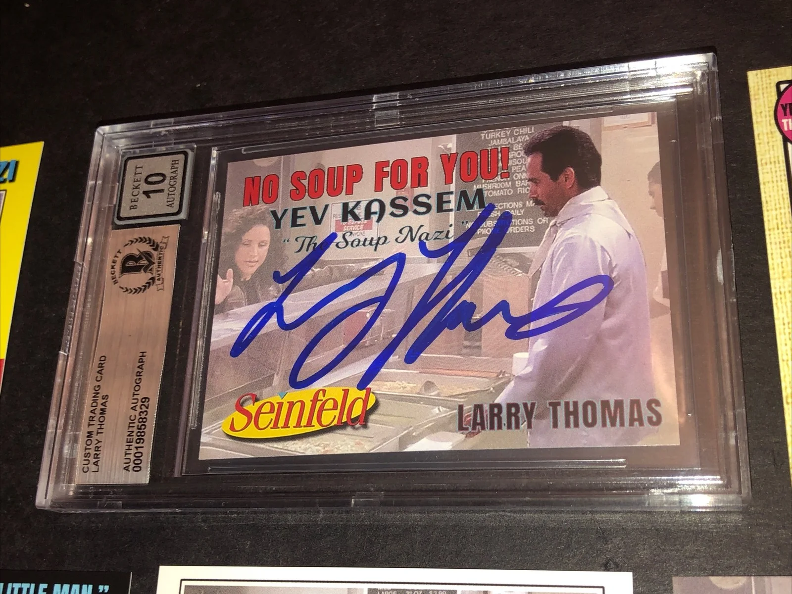 LARRY THOMAS — BECKETT 10 GEM MINT AUTO LARRY THOMAS CUSTOM CARD SEINFELD SOUP NAZI *FREE* 329, image 2
