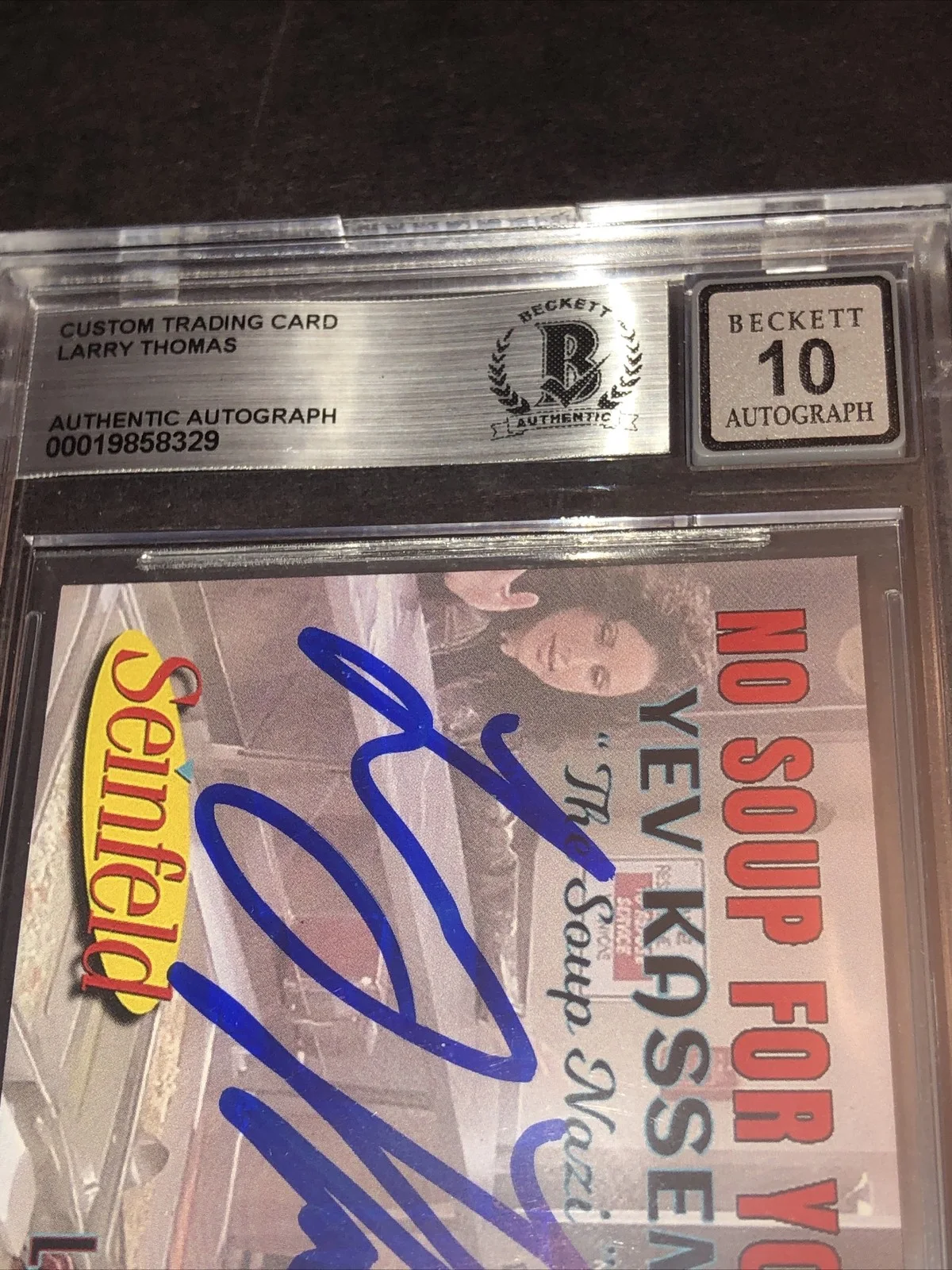 LARRY THOMAS — BECKETT 10 GEM MINT AUTO LARRY THOMAS CUSTOM CARD SEINFELD SOUP NAZI *FREE* 329, image 5