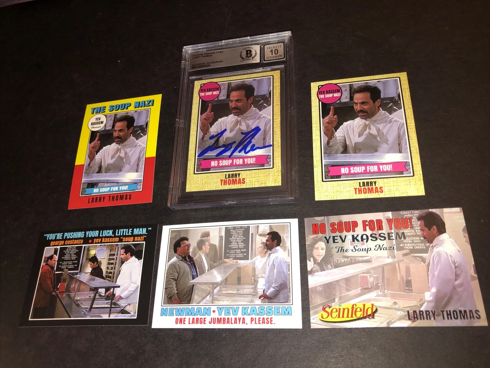 LARRY THOMAS — BECKETT 10 GEM MINT AUTO LARRY THOMAS CUSTOM CARD SEINFELD SOUP NAZI *FREE* 324