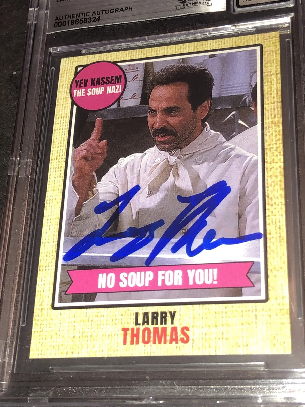 LARRY THOMAS — BECKETT 10 GEM MINT AUTO LARRY THOMAS CUSTOM CARD SEINFELD SOUP NAZI *FREE* 324, image 3