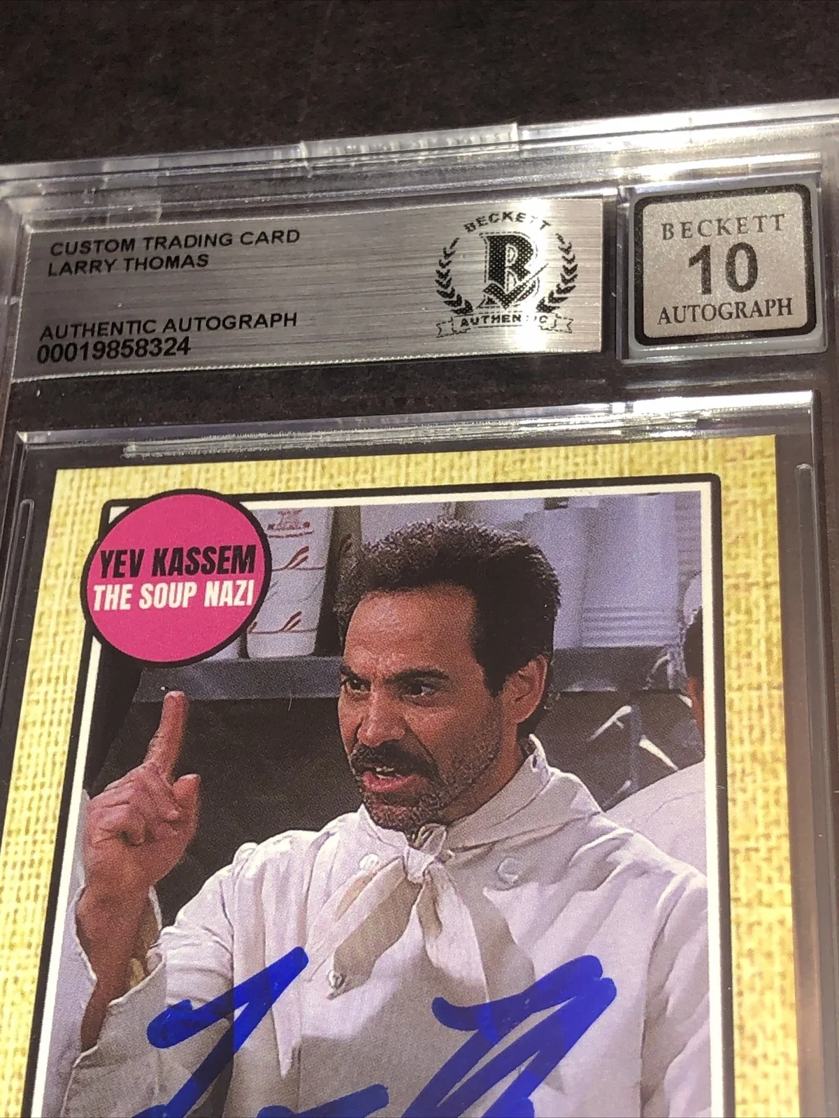 LARRY THOMAS — BECKETT 10 GEM MINT AUTO LARRY THOMAS CUSTOM CARD SEINFELD SOUP NAZI *FREE* 324, image 4