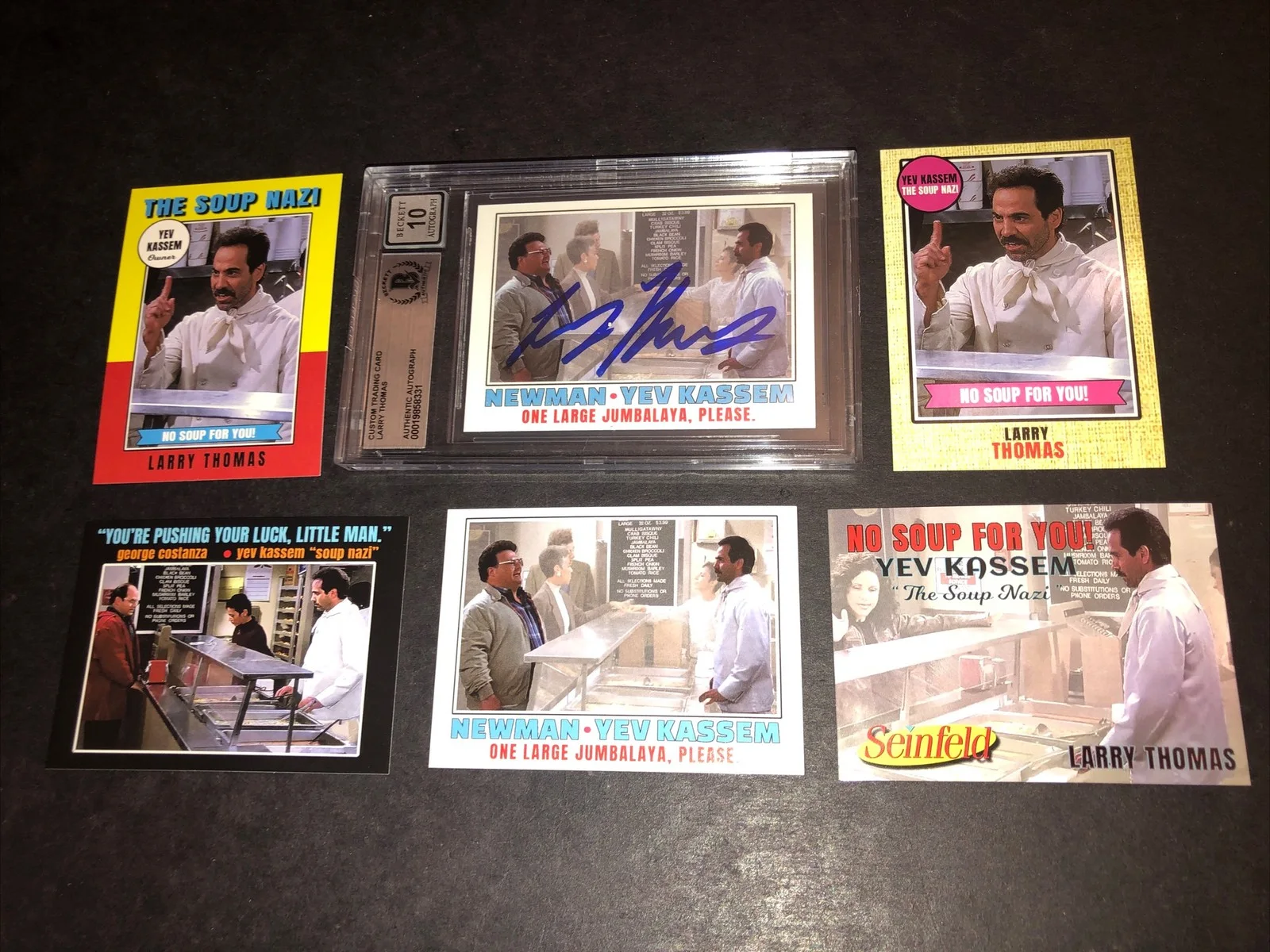 LARRY THOMAS — BECKETT 10 GEM MINT AUTO LARRY THOMAS CUSTOM CARD SEINFELD SOUP NAZI *FREE* 331