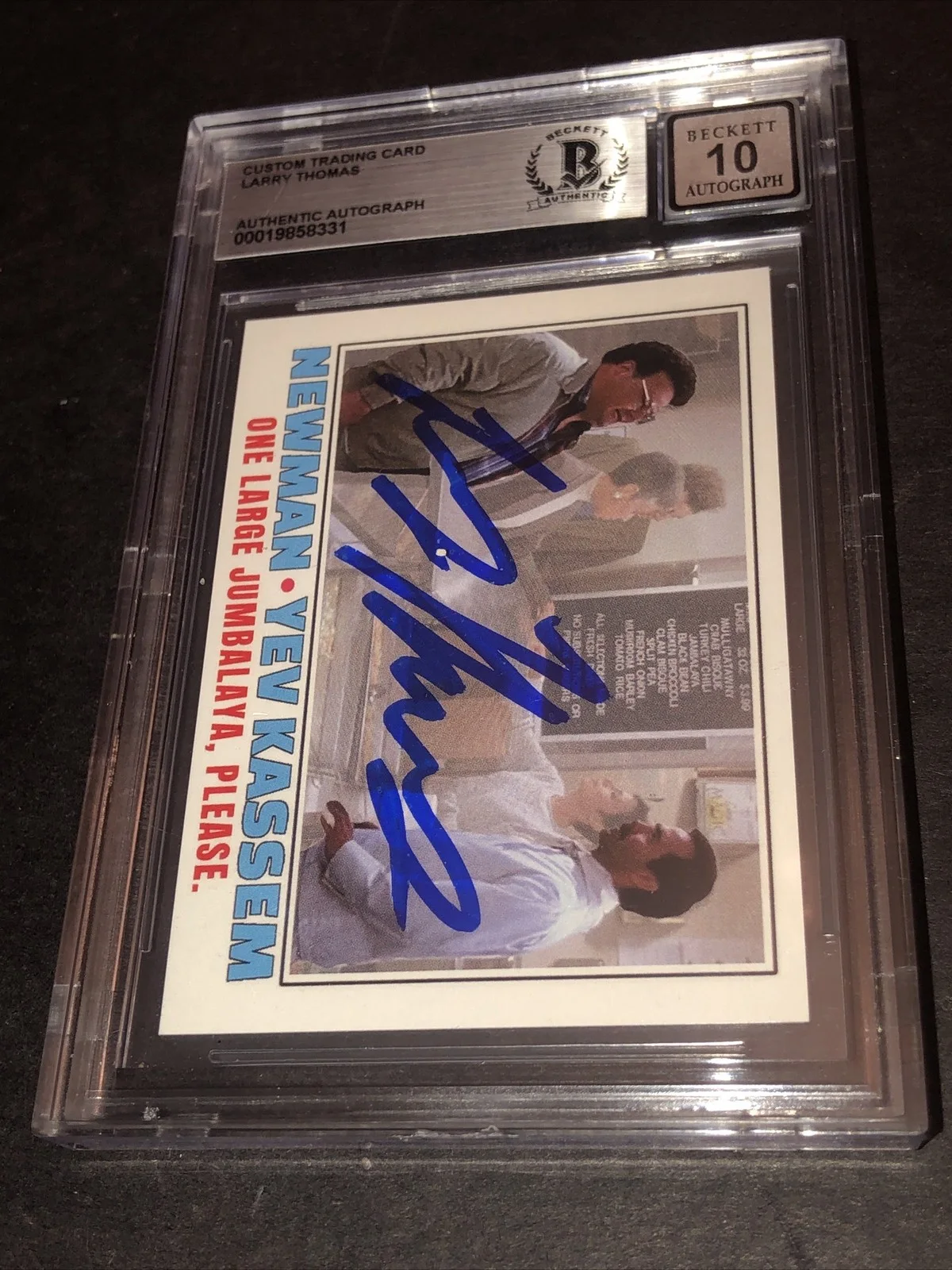 LARRY THOMAS — BECKETT 10 GEM MINT AUTO LARRY THOMAS CUSTOM CARD SEINFELD SOUP NAZI *FREE* 331, image 2