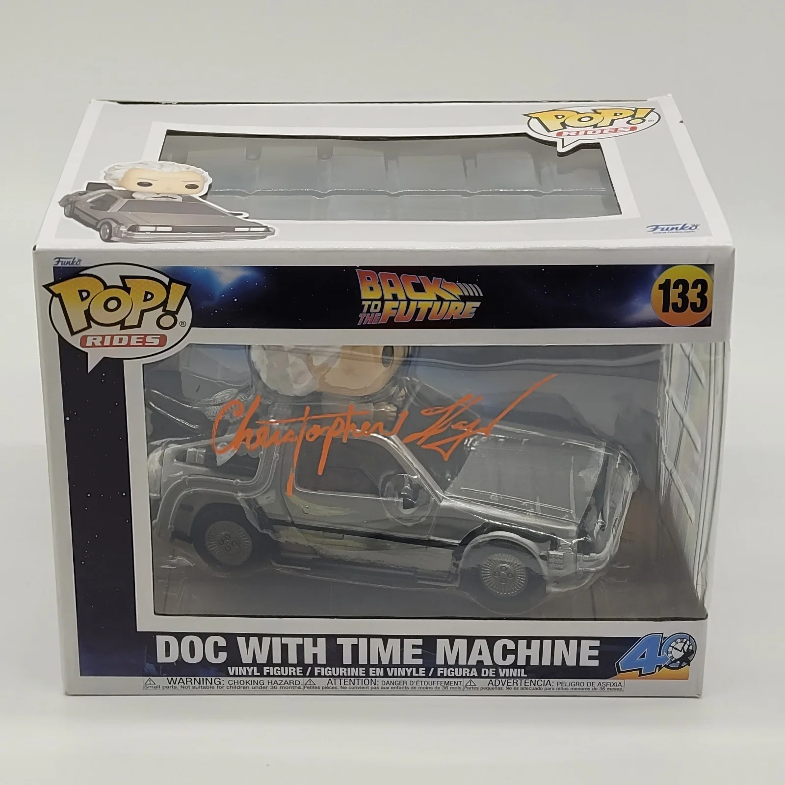 Christopher Lloyd — Christopher Lloyd Signed Back To The Future Doc With Time Machine Funko Pop #133, image 4