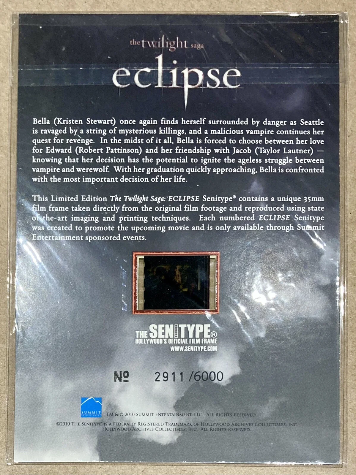 Rare - The Twilight Saga - Eclipse - Senitype Film Cell - Edward, Bella & Jacob, image 2