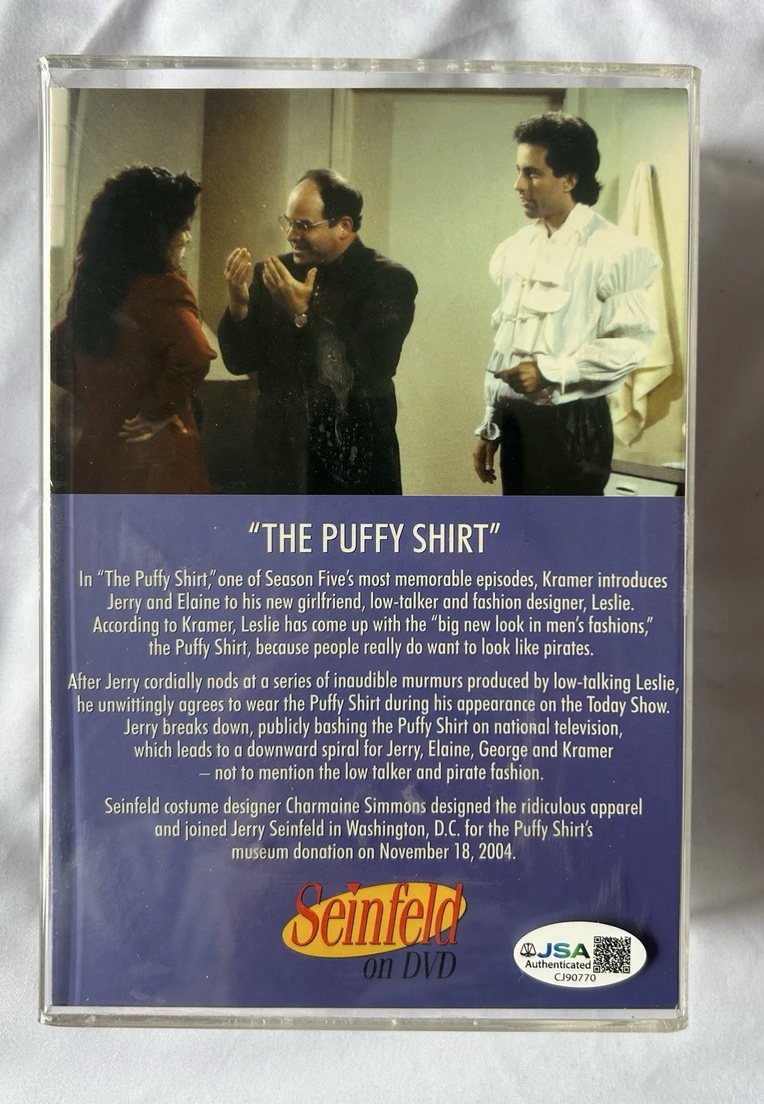 Jerry Seinfeld — Jerry Seinfeld Signed The Puffy Shirt Miniature Replica Autographed JSA COA, image 4