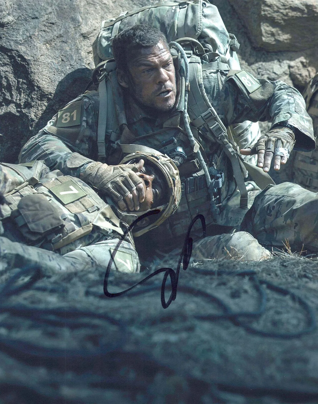 STEPHAN JAMES — Stephan James signed "WAR MACHINE" 8x10 Photo PROOF a AUTO 7 Alan Ritchson COA, image 2