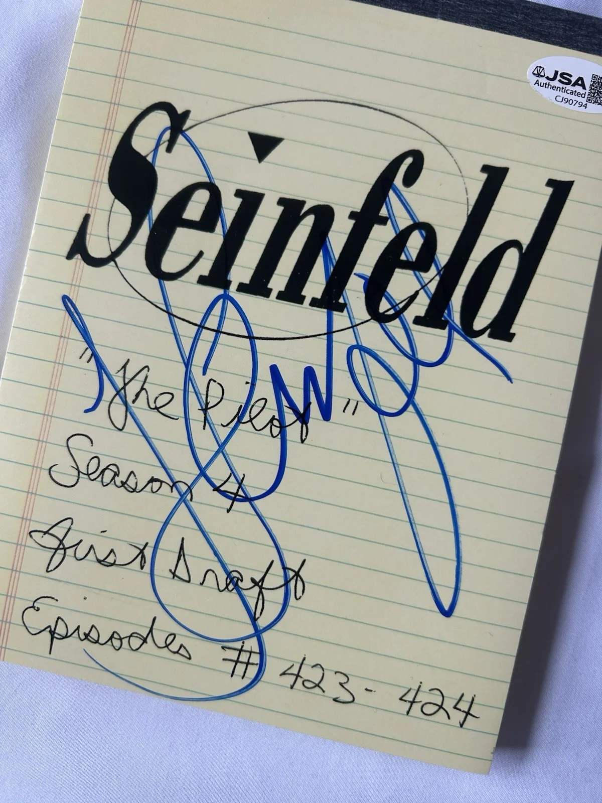 Jerry Seinfeld — Jerry Seinfeld Signed The Pilot Script Copy Autographed JSA COA, изображение 3