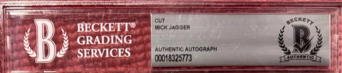 BECKETT slabbed & signed MICK JAGGER autographed 5"x 7" LARGE CUT Rolling Stones, image 4