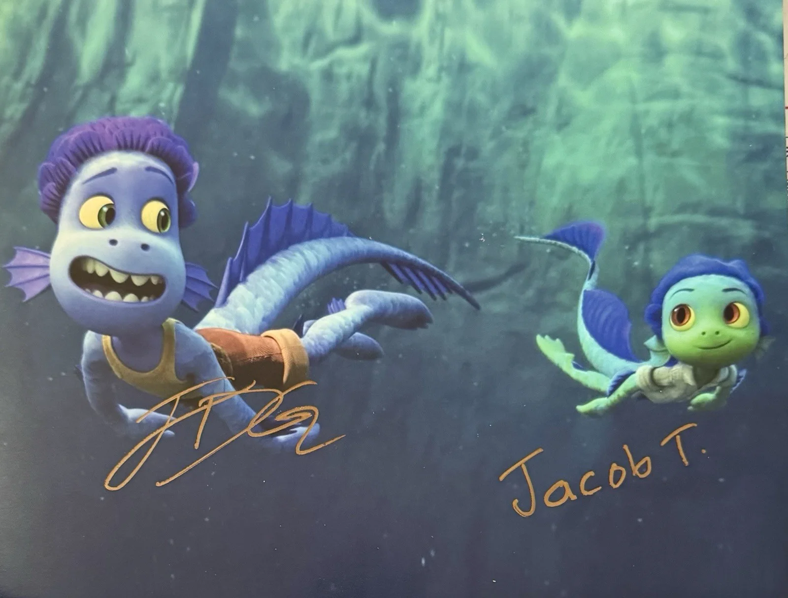 Jack Dylan Grazer & Jacob Tremblay — Jack Dylan Grazer , Jacob Tremblay Disney's Luca , Signed Autographed , 8x10