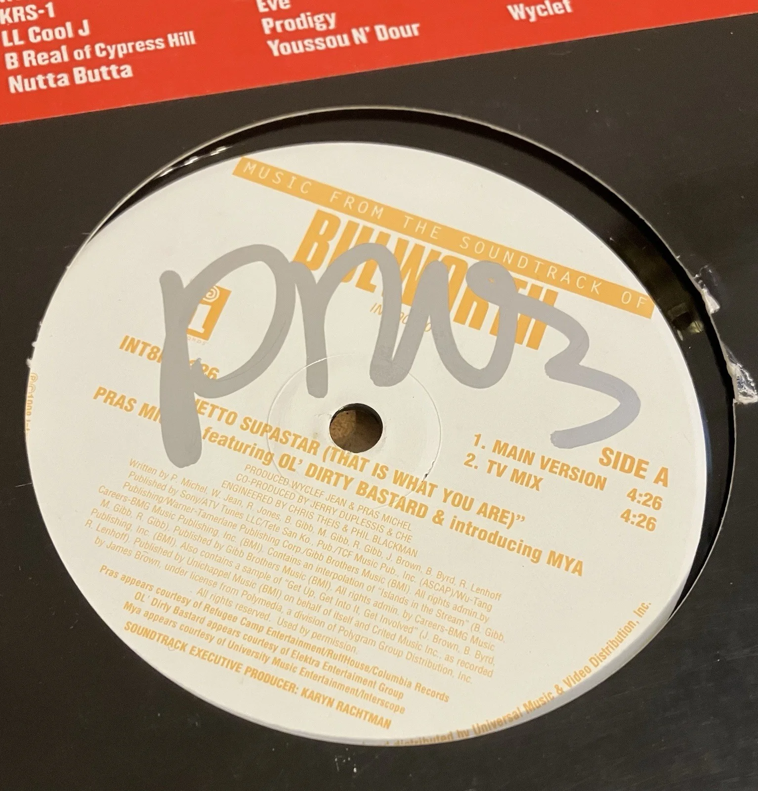 Pras Michel Autograph Fugees 12” Vinyl Single “Ghetto Superstar” Beckett BAS, изображение 2