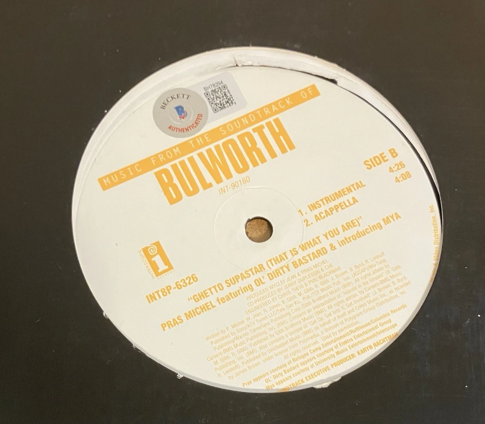 Pras Michel Autograph Fugees 12” Vinyl Single “Ghetto Superstar” Beckett BAS, изображение 5