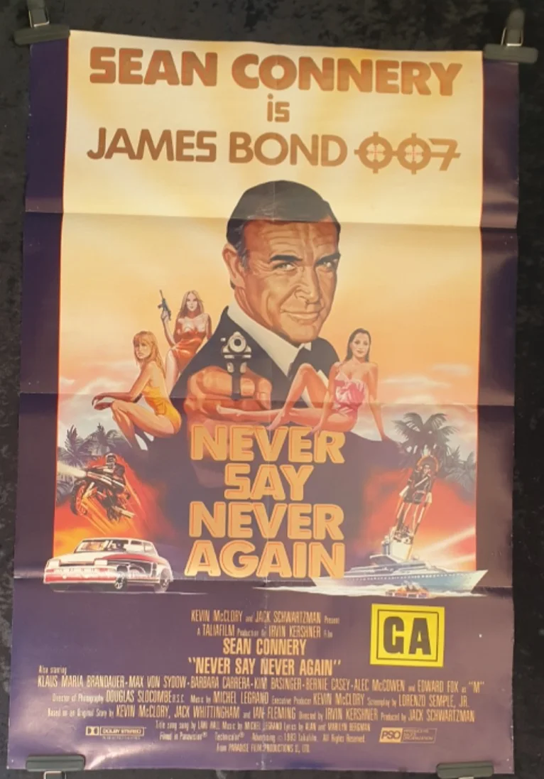 NEVER SAY NEVER AGAIN (1983) Australian 1 Sheet Poster Sean Connery Bond, image 3