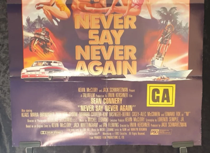 NEVER SAY NEVER AGAIN (1983) Australian 1 Sheet Poster Sean Connery Bond, image 5