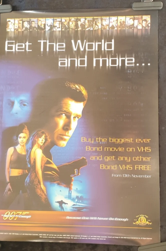 WORLD IS NOT ENOUGH (1999) Video Promo Poster 23" x 16.5" James Bond 007, image 2