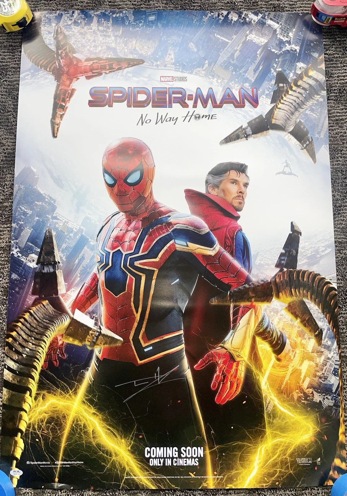 Tom Holland — Tom Holland Signed Autographed Spider-Man No Way Home 27x40 Poster Psa/Dna Read
