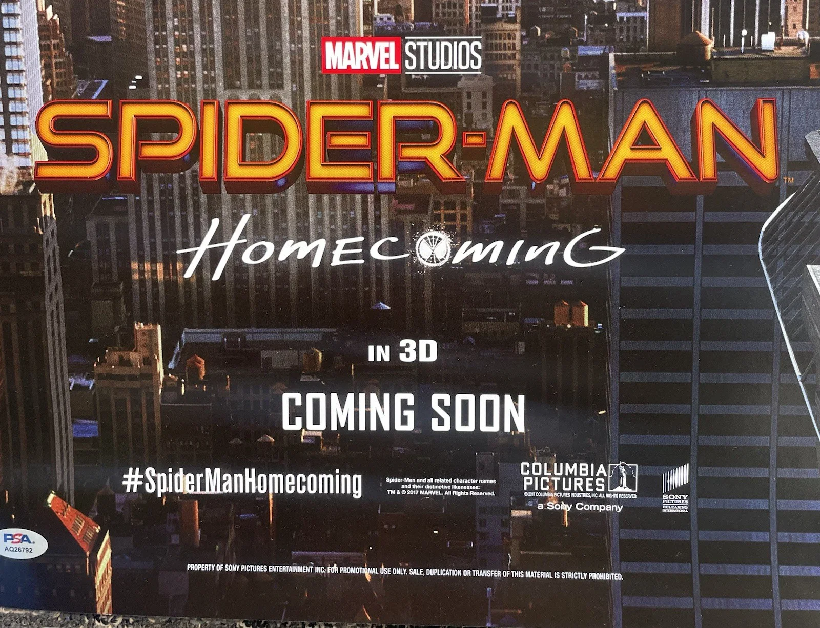 Tom Holland — Tom Holland Signed Autographed Spider-Man Homecoming 27x40 Poster Psa/Dna Coa, image 4