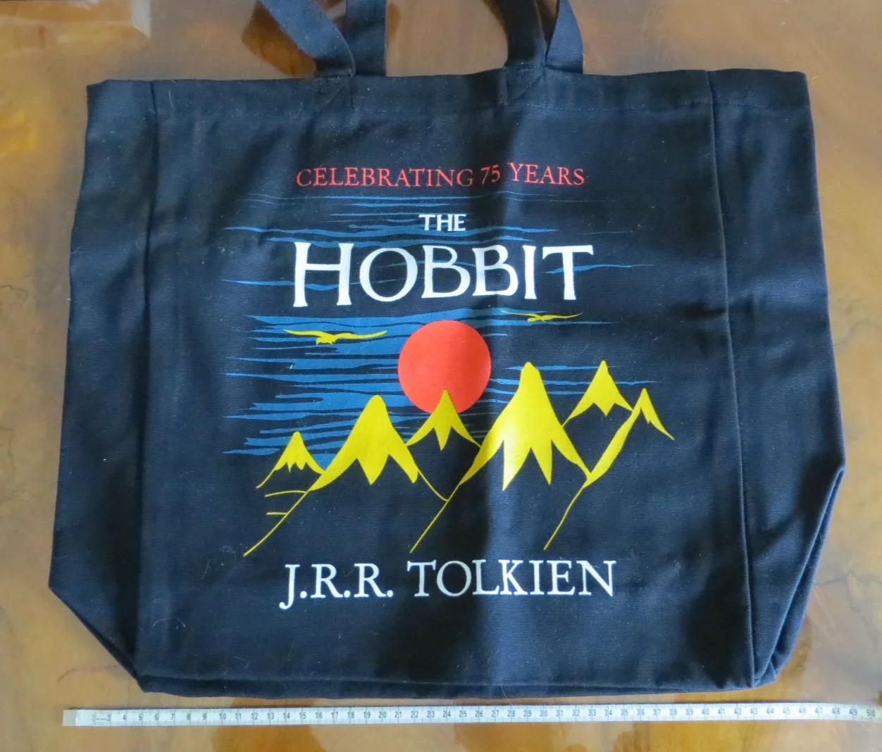 THE HOBBIT 75th Anniversary Black Canvas TOTE BAG Promotional RARE, изображение 2