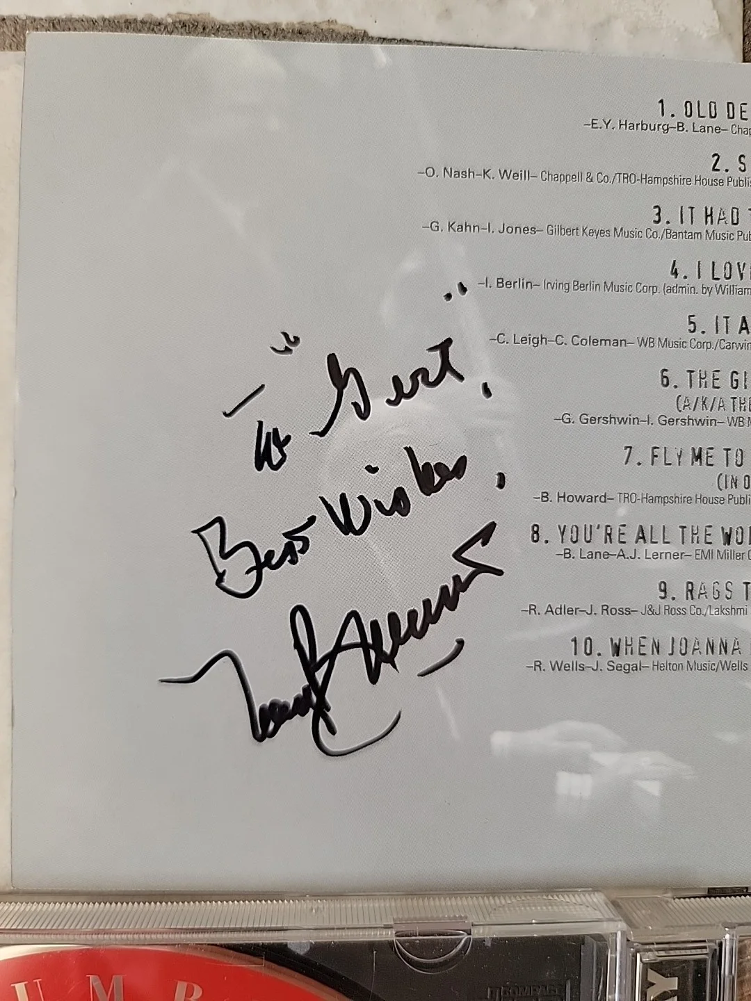 Tony Bennett Signed MTV Unplugged CD w/Bonus 5 Extra Tony Bennett CD's See Photo, image 2