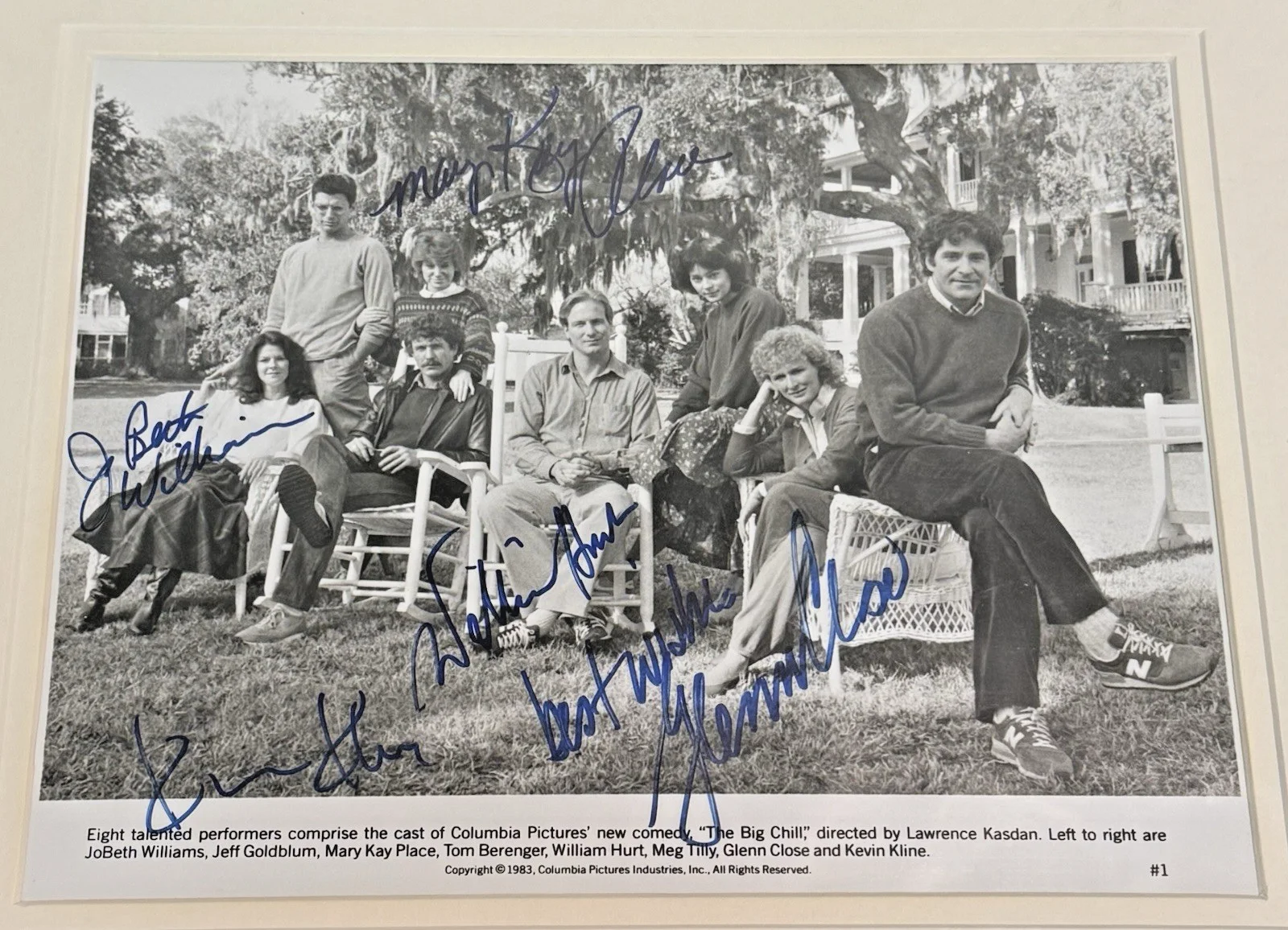 AUTHENTIC BIG CHILL AUTOGRAPHED MOVIE PHOTO SIGNED BY 5 CAST MEMBERS, изображение 2