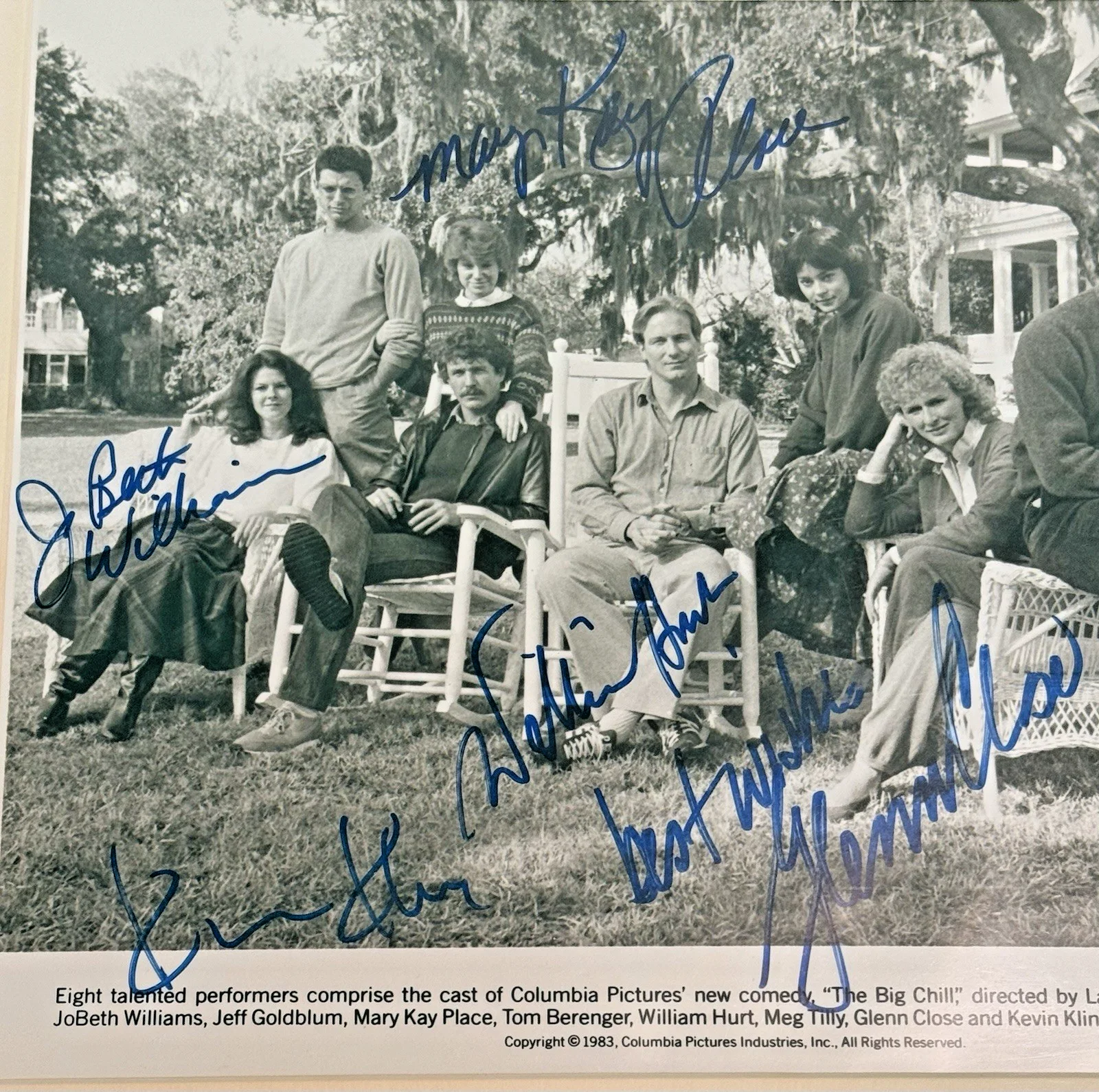 AUTHENTIC BIG CHILL AUTOGRAPHED MOVIE PHOTO SIGNED BY 5 CAST MEMBERS, изображение 3