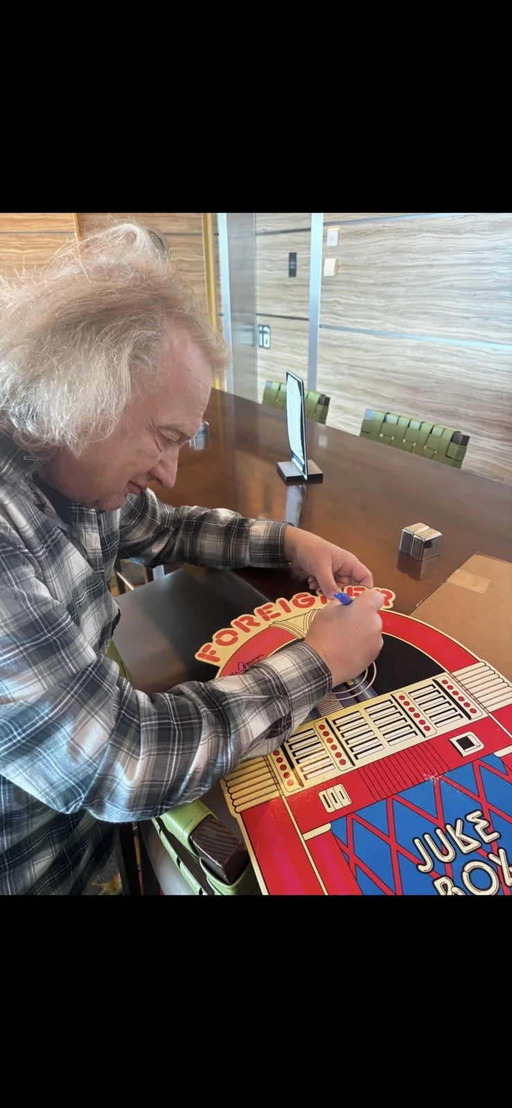 Foreigner Signed Lou Gramm Original Juke Box Standee 28”X14” Exact PROOF JSA !!, image 5