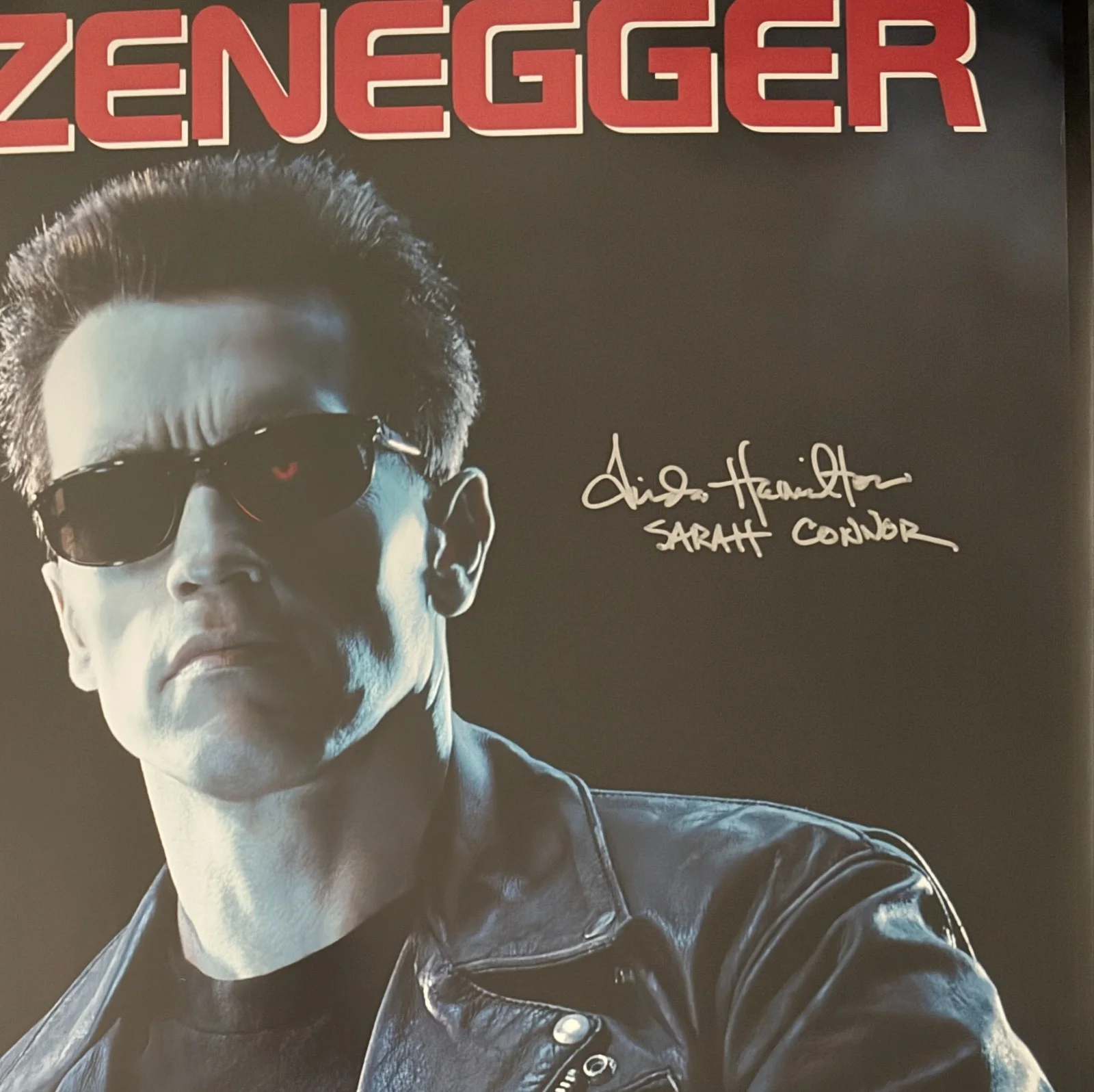 Terminator 2 Original Movie Poster 1991 Signed By Linda Hamilton w/"Sarah Connor, изображение 2