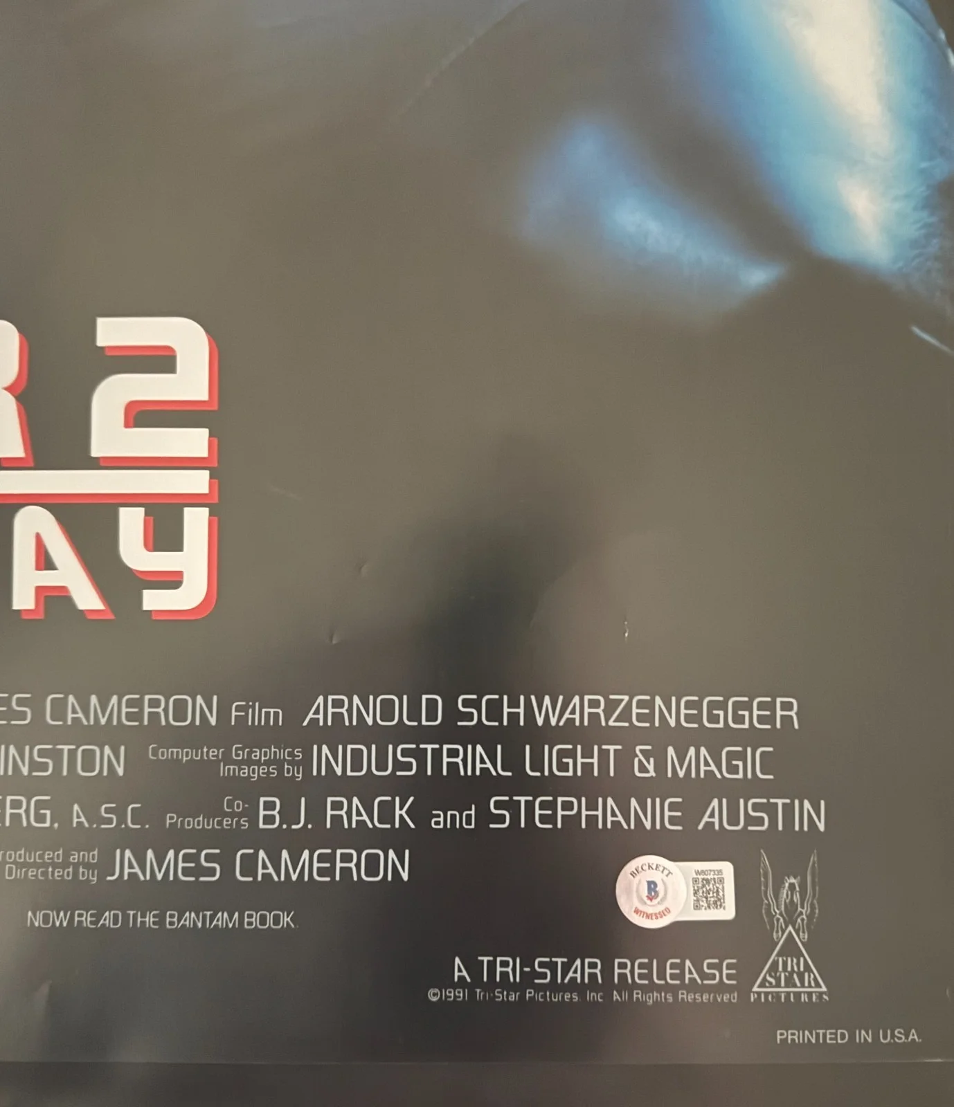 Terminator 2 Original Movie Poster 1991 Signed By Linda Hamilton w/"Sarah Connor, изображение 3