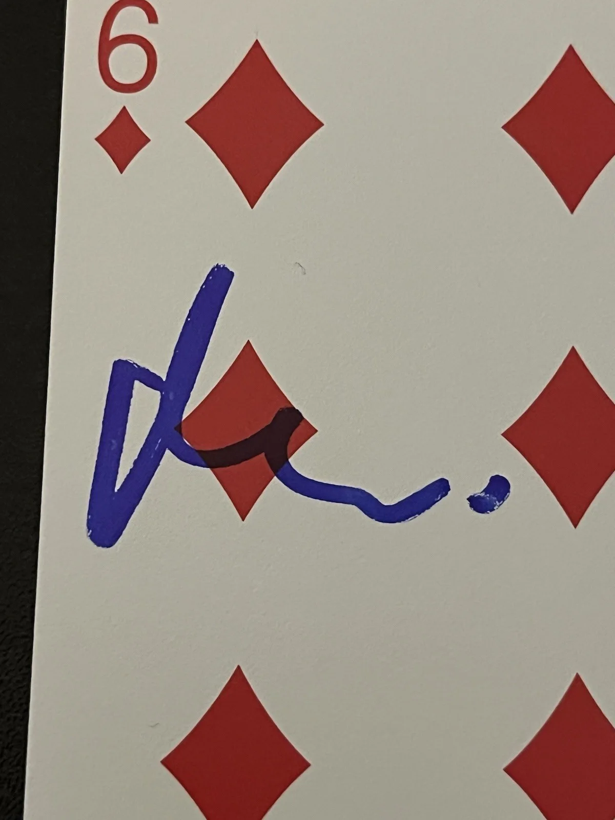 MATT DAMON — MATT DAMON SIGNED PLAYING CARD SIX 6 OF DIAMONDS AUTOGRAPH COA ROUNDERS A, image 2