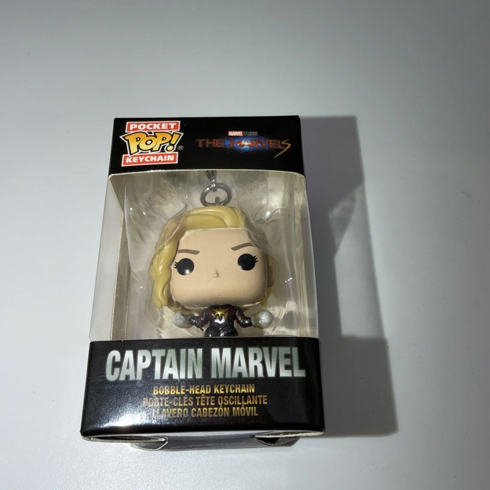 Captain Marvel Funko Pocket Pop Keychain Keyring Boxed Superhero Bobble Head, image 4