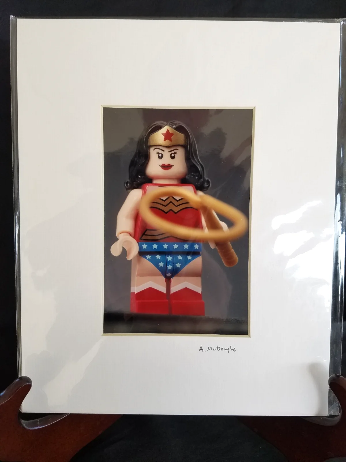 J. Shymanski — Signed Joe Shymanski LEGO Iron Man+Wonder Woman McDougle Art Prints Photo Matted, изображение 5