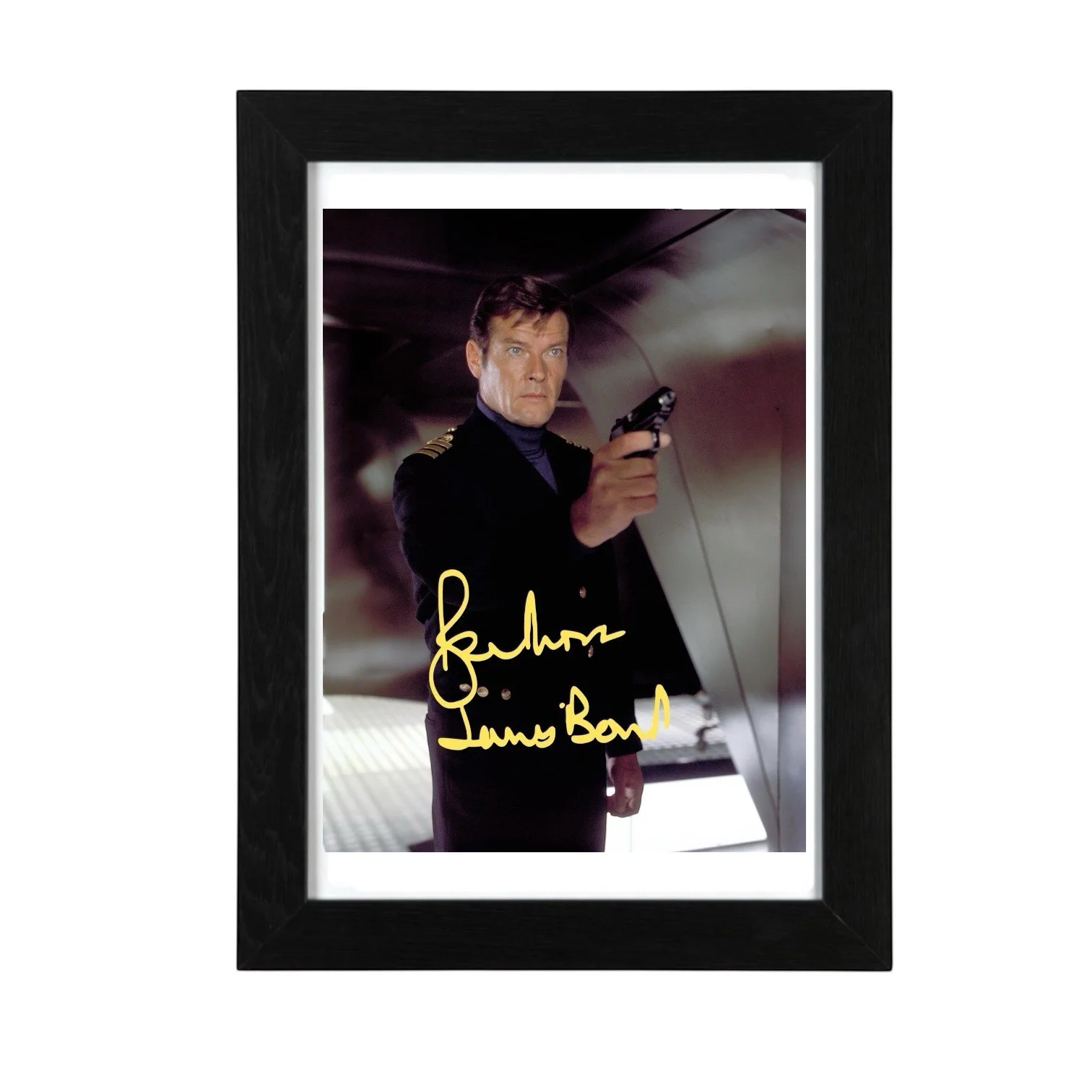Roger Moore Signed Autograph PHOTO Pre Print 6x4/A4/ Framed James Bond 007, изображение 2